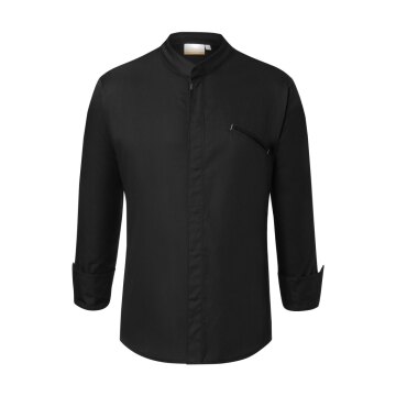 KARLOWSKY Herren Kochjacke Druckknöpfe Modern-Fit Schwarz
