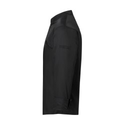 KARLOWSKY Herren Kochjacke Druckknöpfe Modern-Fit Schwarz