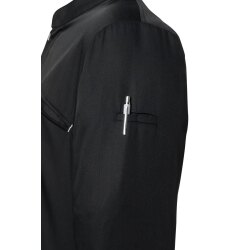KARLOWSKY Herren Kochjacke Druckknöpfe Modern-Fit Schwarz