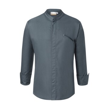 KARLOWSKY Herren Kochjacke Druckknöpfe Modern-Fit Anthrazit