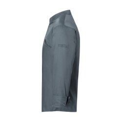 KARLOWSKY Herren Kochjacke Druckknöpfe Modern-Fit Anthrazit