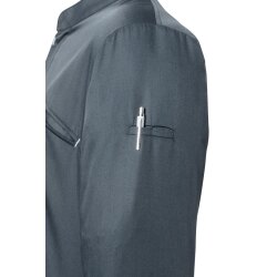 KARLOWSKY Herren Kochjacke Druckknöpfe Modern-Fit Anthrazit