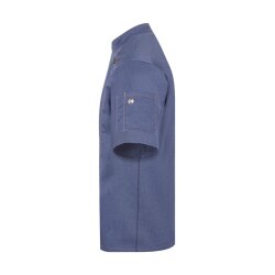 KARLOWSKY Herren Kochjacke JEANS-STYLE Kurzarm Modern-Fit Blau
