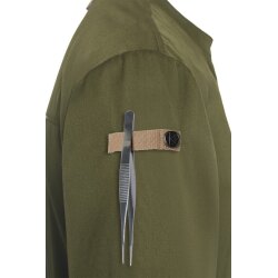 KARLOWSKY Herren Kochjacke GREEN Kurzarm Modern Fit Moosgrün