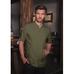 KARLOWSKY Herren Kochjacke GREEN Kurzarm Modern Fit...