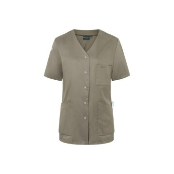 KARLOWSKY Damen Kasack ESSENTIAL Kurzarm V-Neck Modern-Fit Salbei