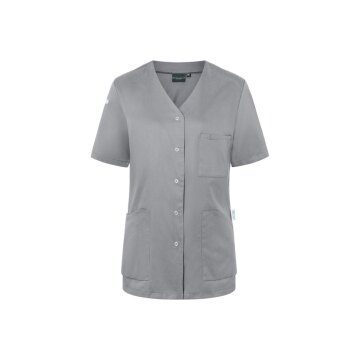 KARLOWSKY Damen Kasack ESSENTIAL Kurzarm Modern-Fit Platingrau