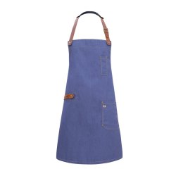 Karlowsky Latzschürze JEANS-STYLE mit Leder Tasche...
