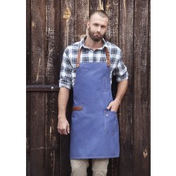 Karlowsky Latzschürze JEANS-STYLE mit Leder Tasche...