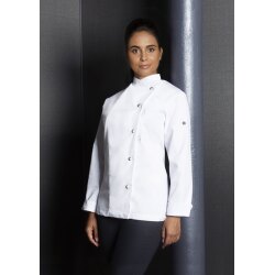 KARLOWSKY Damen Kochjacke LARISSA Druckknöpfe Modern-Fit Weiß 48