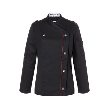 KARLOWSKY Damen Kochjacke ROCK-CHEF® Druckknöpfe Schwarz