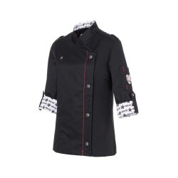 KARLOWSKY Damen Kochjacke ROCK-CHEF® Druckknöpfe Schwarz