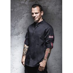 KARLOWSKY Herren Kochhemd ROCK-CHEF®-Stage2 Langarm Schwarz