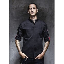 KARLOWSKY Herren Kochhemd ROCK-CHEF®-Stage2 Langarm Schwarz