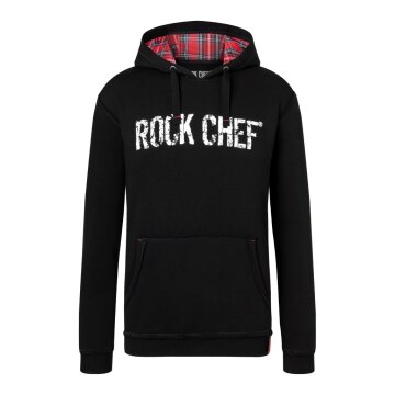 KARLOWSKY Unisex Kapuzen-Sweatpullover ROCK-CHEF® Schwarz/Glencheck