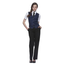 KARLOWSKY Damen Serviceweste LENA V-Neck Modern-Fit Marine