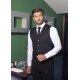 KARLOWSKY Herren Serviceweste KAI V-Neck Modern-Fit Schwarz