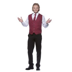 KARLOWSKY Herren Serviceweste KAI V-Neck Modern-Fit Bordeaux