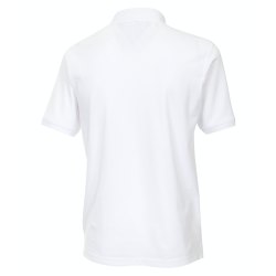 REDMOND Herren Polo-Shirt Kurzarm Polokragen Knopfleiste Casual Fit Baumwolle Piqué Pflegeleicht uni Weiß
