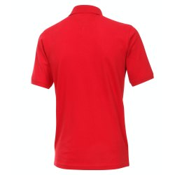 REDMOND Herren Polo-Shirt Kurzarm Polokragen Knopfleiste Casual Fit Baumwolle Piqué Pflegeleicht uni Rot