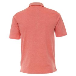 REDMOND Casual Herren Polo-Shirt Kurzarm Polokragen Knopfleiste Regular Fit Baumwollmix Jersey Pflegeleicht Atmungsaktiv Bügelfrei uni Orange
