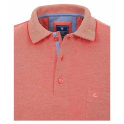 REDMOND Casual Herren Polo-Shirt Kurzarm Polokragen Knopfleiste Regular Fit Baumwollmix Jersey Pflegeleicht Atmungsaktiv Bügelfrei uni Orange