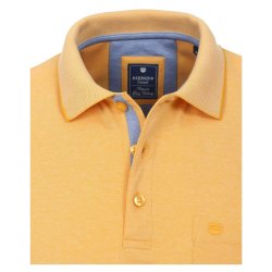 REDMOND Casual Herren Polo-Shirt Kurzarm Polokragen Knopfleiste Regular Fit Baumwollmix Jersey Pflegeleicht Atmungsaktiv Bügelfrei uni Gelb