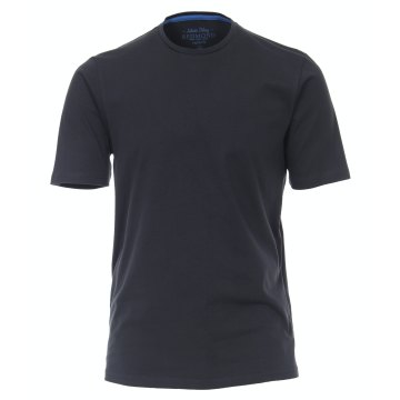 REDMOND Herren T-Shirt Kurzarm Rundhals Regular Fit 100% Baumwolle Jersey uni Marine