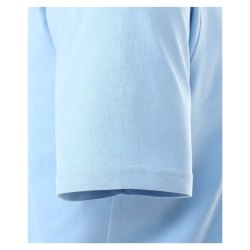 REDMOND Herren T-Shirt Kurzarm V-Ausschnitt Regular Fit 100% Baumwolle Jersey uni Hellblau