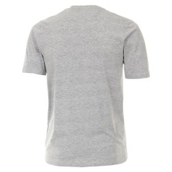 REDMOND Herren T-Shirt Kurzarm V-Ausschnitt Regular Fit 100% Baumwollmix Jersey Grau meliert