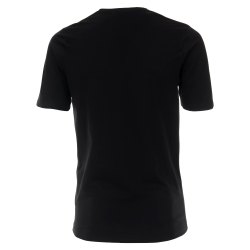 REDMOND Herren T-Shirt Kurzarm V-Ausschnitt Regular Fit 100% Baumwolle Jersey uni Schwarz