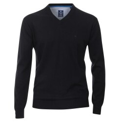 REDMOND Casual Herren Pullover Langarm V-Neck Comfort Marine
