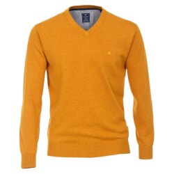 REDMOND Casual Herren Pullover Langarm V-Neck Comfort Gelb
