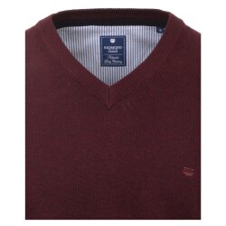 REDMOND Casual Herren Pullover Langarm V-Neck Comfort Bordeaux