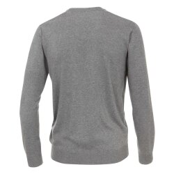 REDMOND Casual Herren Pullover Langarm V-Neck Comfort Grau