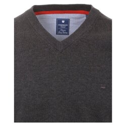 REDMOND Casual Herren Pullover Langarm V-Neck Comfort Anthrazit