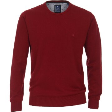 REDMOND Casual Herren Pullover Langarm Rundhals Dunkelrot