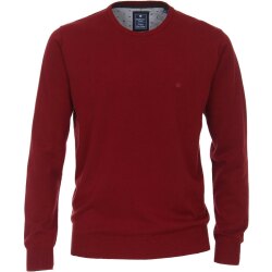 REDMOND Casual Herren Pullover Langarm Rundhals Dunkelrot