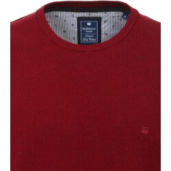 REDMOND Casual Herren Pullover Langarm Rundhals Dunkelrot