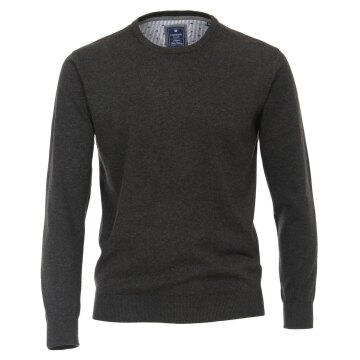 REDMOND Casual Herren Pullover Langarm Rundhals Anthrazit