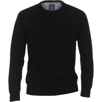 REDMOND Casual Herren Pullover Langarm Rundhals Comfort Schwarz