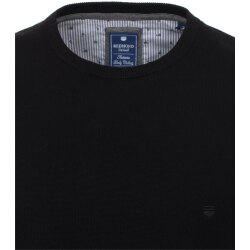 REDMOND Casual Herren Pullover Langarm Rundhals Comfort Schwarz