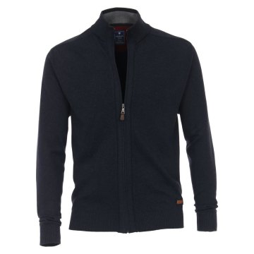 REDMOND Casual Herren Strickjacke Stehkragen Zipper Regular-Fit Marine