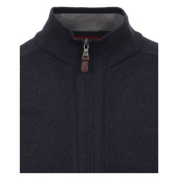 REDMOND Casual Herren Strickjacke Stehkragen Zipper Regular-Fit Marine