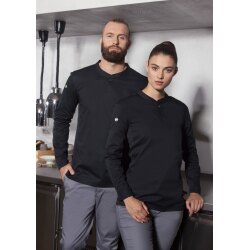 KARLOWSKY Herren Arbeitsshirt PERFORMANCE Langarm Slim Schwarz S
