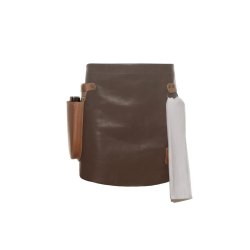 Karlowsky Leder Vorbinder 59 x 40 cm unisex Nieten Metallring Echtleder Rindsleder handgearbeitet Mokka/Cognac