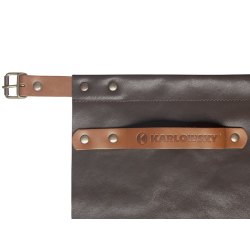 Karlowsky Leder Vorbinder 59 x 40 cm unisex Nieten Metallring Echtleder Rindsleder handgearbeitet Mokka/Cognac