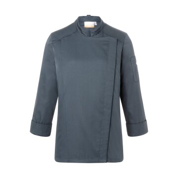 KARLOWSKY Damen Kochjacke NAOMI Druckknöpfe Modern-Fit Anthrazit 36
