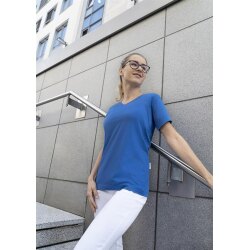 KARLOWSKY Damen T-Shirt CASUAL-FLAIR V-Neck Modern Königsblau XS