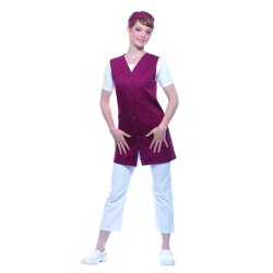 KARLOWSKY Damen Kasack SARA Ärmellos V-Neck Comfort-Fit Bordeaux 44